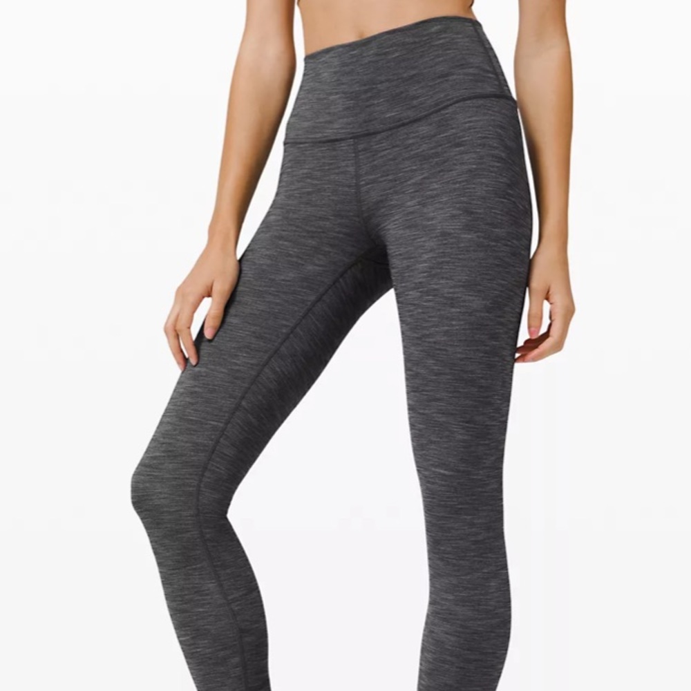 Heathered black grey lululemon leggings 8 25” length wunder under